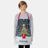 Personalisierter Niedlicher Weihnachtsbaum Schürze (Getragen)