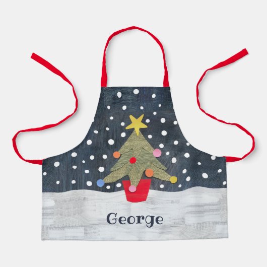 Personalisierter Niedlicher Weihnachtsbaum Schürze (Vorderseite)