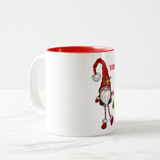 Personalisierter Niedlicher Weihnachtsbummel Zweifarbige Tasse (Vorderseite Links)