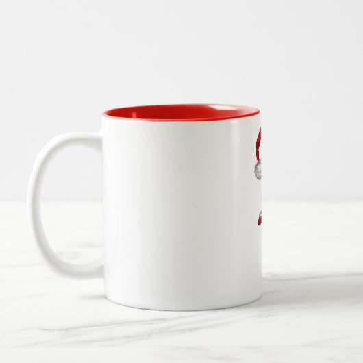 Personalisierter Niedlicher Weihnachtsbummel Zweifarbige Tasse (Links)