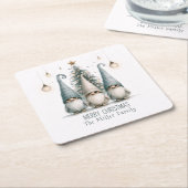 Personalisierter Niedlicher Weihnachtsgenom Rechteckiger Pappuntersetzer (angewinkelt)