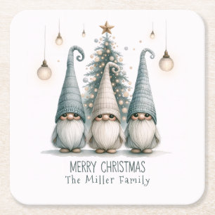 Personalisierter Niedlicher Weihnachtsgenom Rechteckiger Pappuntersetzer
