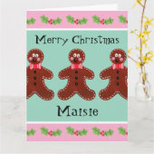 Personalisierter Niedlicher Weihnachtsmann Karte (Gelbe Blume)