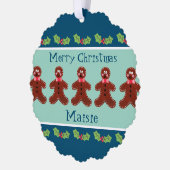 Personalisierter Niedlicher Weihnachtsmann Ornament Karte (Links)