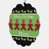 Personalisierter Niedlicher Weihnachtsmann Ornament Karte (Links)