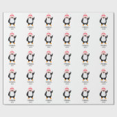Personalisierter Niedlicher Weihnachtspenguin in R Geschenkpapier (Flach)