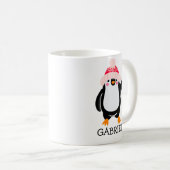 Personalisierter Niedlicher Weihnachtspenguin in R Kaffeetasse (VorderseiteRechts)
