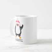 Personalisierter Niedlicher Weihnachtspenguin in R Kaffeetasse (Vorderseite Links)