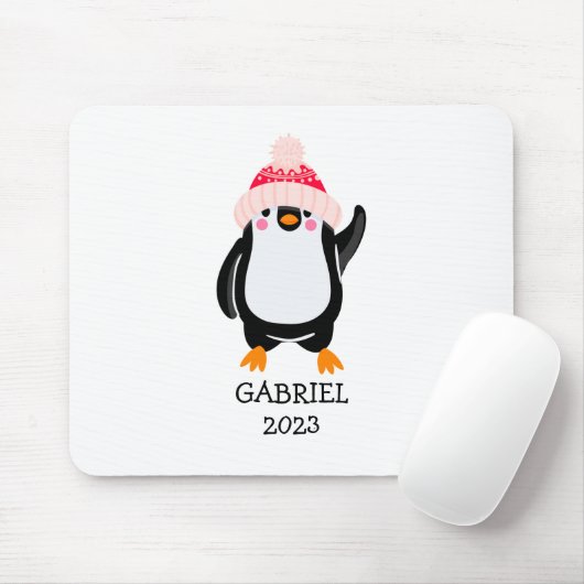Personalisierter Niedlicher Weihnachtspenguin in R Mousepad (Mit Mouse)