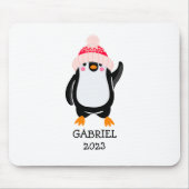 Personalisierter Niedlicher Weihnachtspenguin in R Mousepad (Vorne)