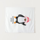 Personalisierter Niedlicher Weihnachtspenguin in R Wandteppich (Vorderseite (Horizontal))