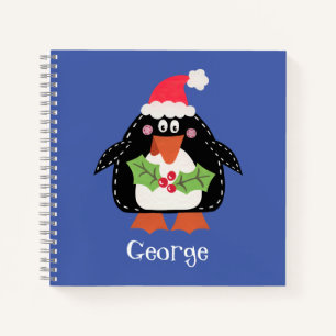 Personalisierter Niedlicher Weihnachtspenguin Notizblock