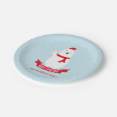 Personalisierter Niedlicher Weihnachtspolar Pappteller (Schrägansicht)