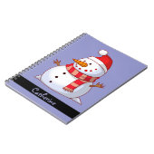 Personalisierter Niedlicher Weihnachtsschneemann Notizblock (Linke Seite)