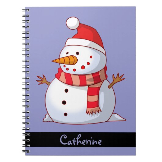 Personalisierter Niedlicher Weihnachtsschneemann Notizblock (Vorderseite)