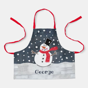 Personalisierter Niedlicher Weihnachtsschneemann Schürze