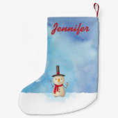 Personalisierter Niedlicher Weihnachtsschneemann W Kleiner Weihnachtsstrumpf (Rückseite)