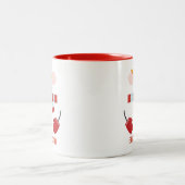 Personalisierter Niedlicher Weihnachtsurlaub Snowm Zweifarbige Tasse (Mittel)