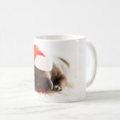 Personalisierter Niedlicher Welpe mit Weihnachtsma Kaffeetasse (VorderseiteRechts)