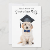 Personalisierter Niedlicher Welpenhund Abschluss Einladung (Vorderseite)