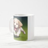 Personalisierter Niedlicher Welpenhund Labrador Kaffeetasse (Vorderseite Links)