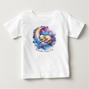 Personalisierter Niedlicher Welpenhund Schlafen au Baby T-shirt