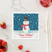 Personalisierter Niedlicher Winterschnee Weihnacht Serviette (Beispiel)