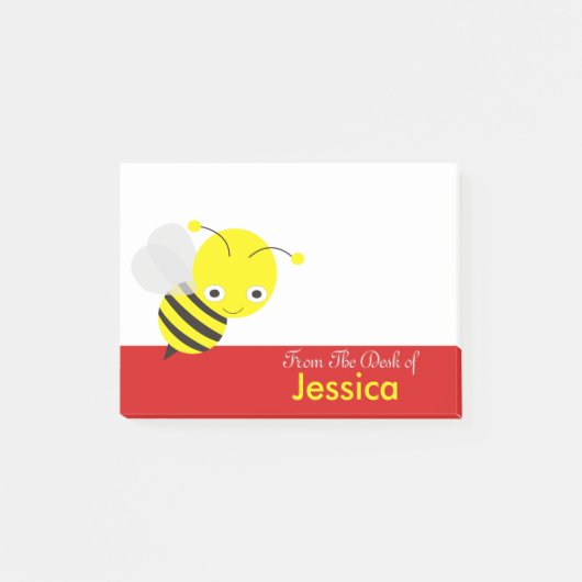 Personalisierter Niedlicher Yelllow HoneyBee Post-it Klebezettel (Vorderseite)
