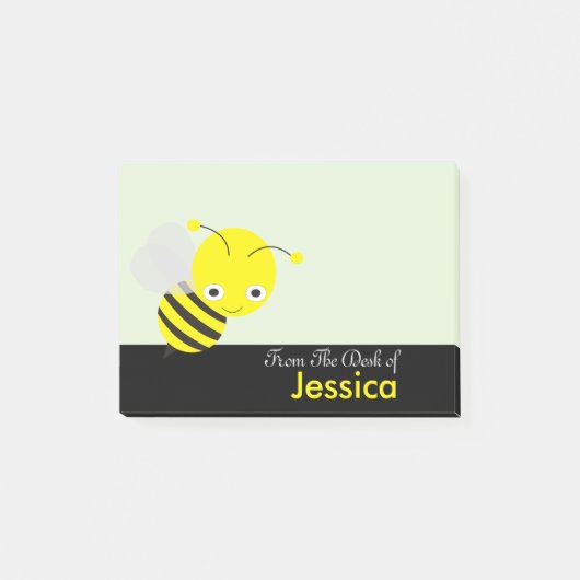 Personalisierter Niedlicher Yelllow HoneyBee Post-it Klebezettel (Vorderseite)
