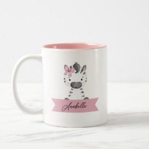 Personalisierter niedlicher Zebra Zweifarbige Tasse