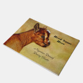 Personalisierter nigerianischer Zwerg Milchziege K Fußmatte (Schrägansicht)