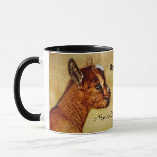 Personalisierter nigerianischer Zwerg Milchziege K Tasse (Links)