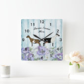 Personalisierter nigerianischer Zwerg Milchziegenf Quadratische Wanduhr (Zuhause)