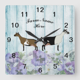 Personalisierter nigerianischer Zwerg Milchziegenf Quadratische Wanduhr