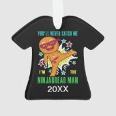 Personalisierter Ninjabread Man wird mich nie fang Ornament (Rückseite)