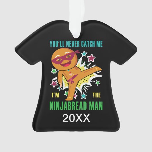 Personalisierter Ninjabread Man wird mich nie fang Ornament (Vorderseite)