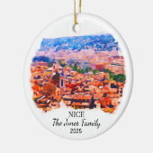 Personalisierter Nizza-Ornament, französisches Ges Keramik Ornament (Links)