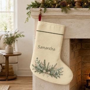 Personalisierter nordischer botanischer Weihnachts Großer Weihnachtsstrumpf