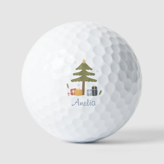 Personalisierter Nordischer Weihnachtsbaumurlaub Golfball (Vorderseite)
