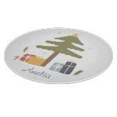 Personalisierter Nordischer Weihnachtsbaumurlaub Schneidebrett (Ecke)