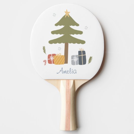 Personalisierter Nordischer Weihnachtsbaumurlaub Tischtennis Schläger (Vorderseite)