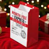 Personalisierter Nordpol Express Lieferung Weihnac Mittlere Geschenktüte