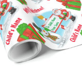 Personalisierter Nordpol Santa! Geschenkpapier (Rolleneckpunkt)