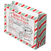 Personalisierter Nordpol Sonderlieferung Santa Große Geschenktüte (Vorderseite Schrägansicht)