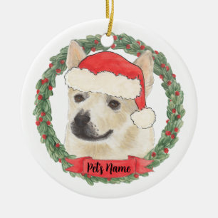 Personalisierter norwegischer Buhund-Hund Weihnach Keramik Ornament