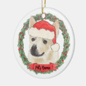 Personalisierter norwegischer Buhund-Hund Weihnach Keramik Ornament (Links)