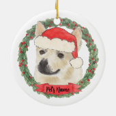 Personalisierter norwegischer Buhund-Hund Weihnach Keramik Ornament (Hinten)
