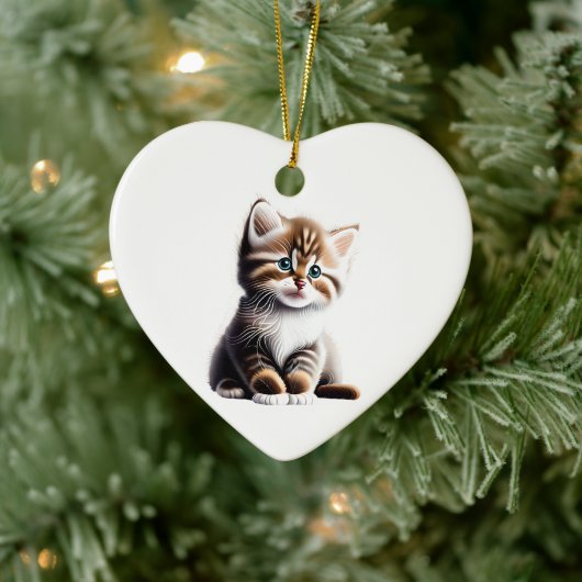 Personalisierter Norwegischer Wald Kitten Keramik Ornament (Baum)