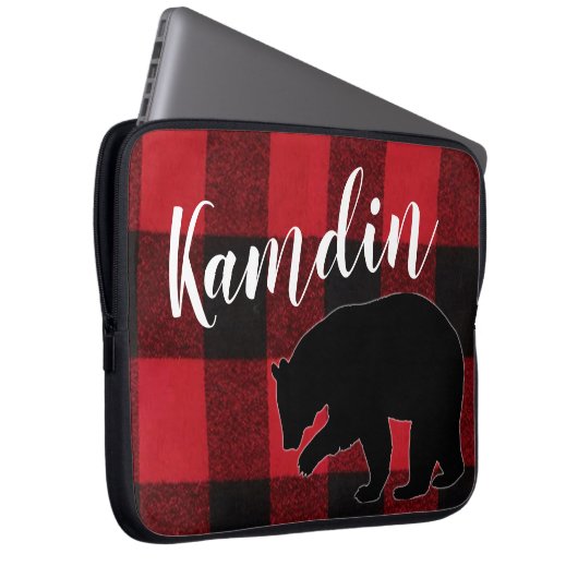 Personalisierter Notebook-Case Red Buffalo Kariert Laptopschutzhülle (Vorne Rechts)