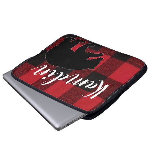 Personalisierter Notebook-Case Red Buffalo Kariert Laptopschutzhülle (Vorne Knopf)